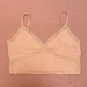 aeropostale lace ribbed orange tank top xl